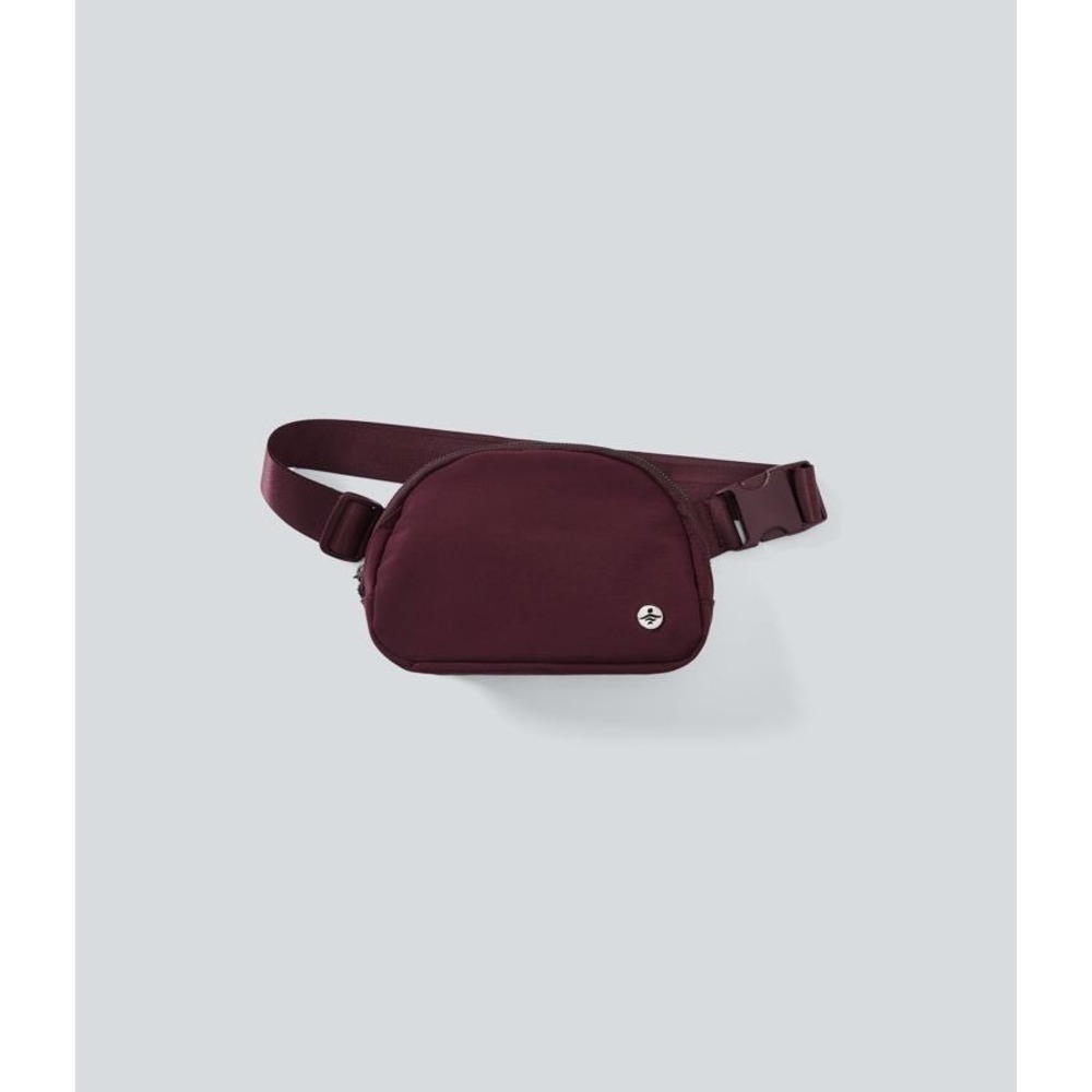 Halara Logo Casual Belt Bag Burgundy Nylon Fanny Pack Crossbody